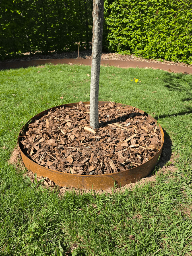Bordure acier Corten patiné Namur sud