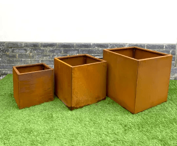Jardinière Corten rectangulaire sur mesure — Elp! Namur sud